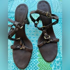Celine Dark Brown Leather Sandals